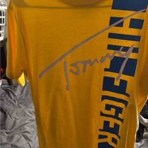 Tommy Hilfiger Yellow and Blue Men's Tee